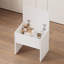 Ensemble de coiffeuse compact avec miroir lumineux réglable et rangement, parfait pour les petits espaces et une organisation efficace