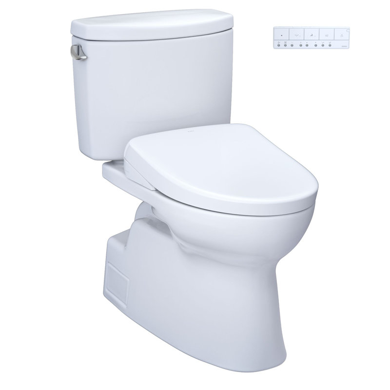 Vespin® II 1.28 GPF Elongated Floor Mounted Two-Piece Toilet (S7A Bidet Seat Included)