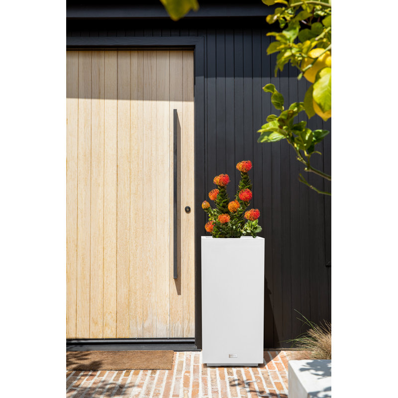 Veradek Block 13.5'' White Galvanized Steel Pedestal Planter