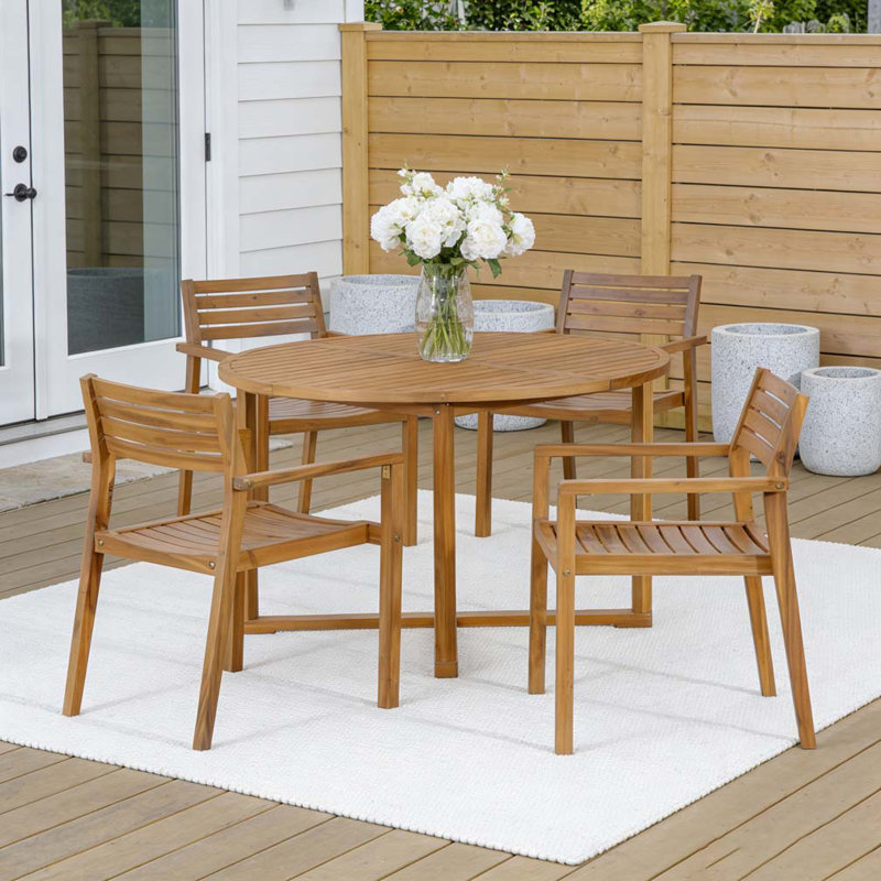 5-Piece Outdoor Dining Set, Natural