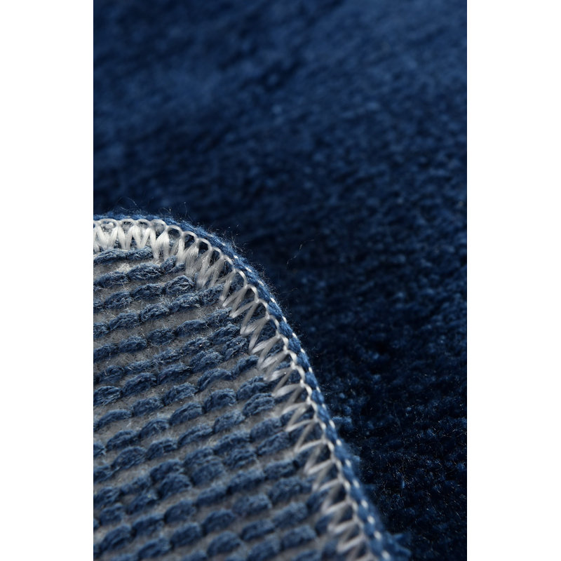 Tapis de bain en acrylique de qualité supérieure, 35,4 pouces de diamètre, couleur bleu doux | 100% acrylique, hauteur des poils de 18 à 30 mm, antibactérien, antidérapant | Lavable à la machine, durable et élégant pour les salles de bain modernes