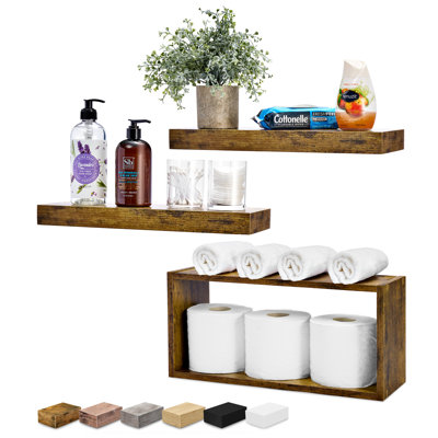 Floating Shelve with Box Shelf Set