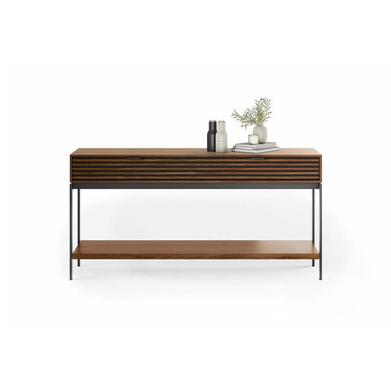 Cora 60'' W Console Table, Natural Walnut