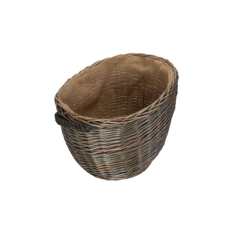 Maolis Wicker Lined Log Basket, 32cm H x 39cm W x 50cm D