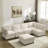 Sectional Sofas 6-Seat Convertible Modular Couch with Reversible Chaise for Living Room | Beige | Corduroy-2020075891