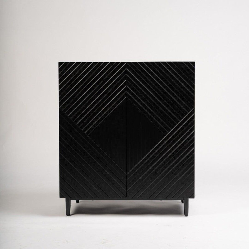 Addae 120 Cm Wide Sideboard, 88cm H x 75cm W x 45cm D (2 doors), Black