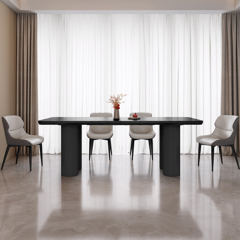 Ensemble de table de salle à manger rectangulaire moderne 78,97 "avec 4 chaises pour la cuisine, le bar et le salon