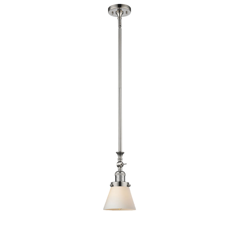 1 - Light Single Pendant, Polished Nickel, Matte White Cased