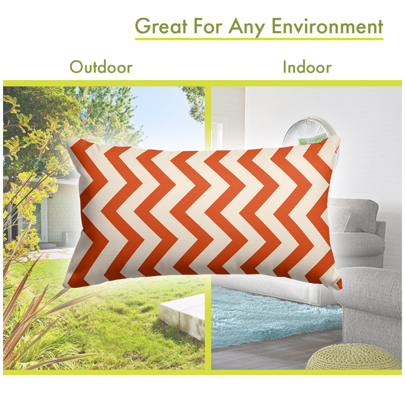 Chevron Indoor/Outdoor Reversible Throw Pillow, Burnt Orange
