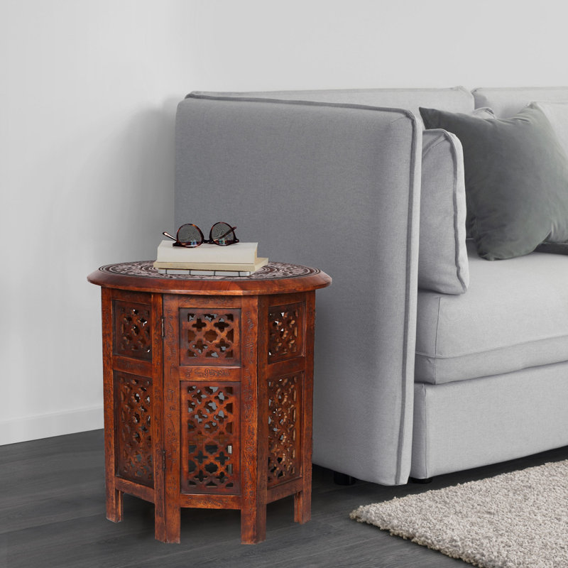 Abbeyville Frame End Table, Mahogany, 45cm H x 45cm W x 45cm D
