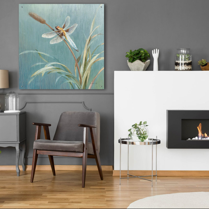  «Natural Détail 4 Blue» par Danhui Nai, art mural en verre acrylique, 36 po x 36 po