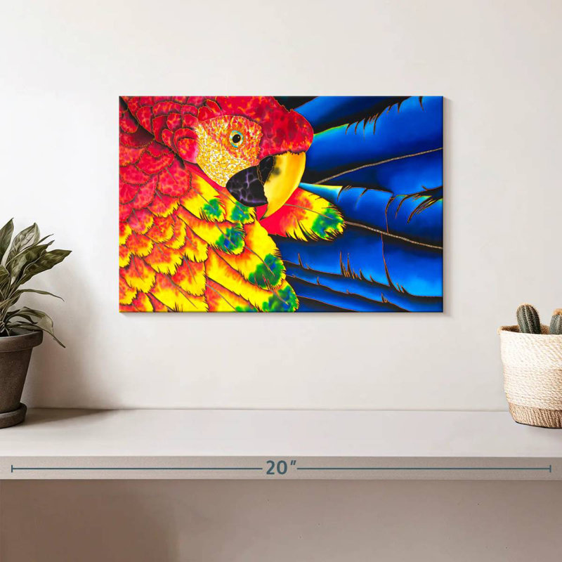 Brampt Scarlet Macaw Splendor, 8" H x 12" W