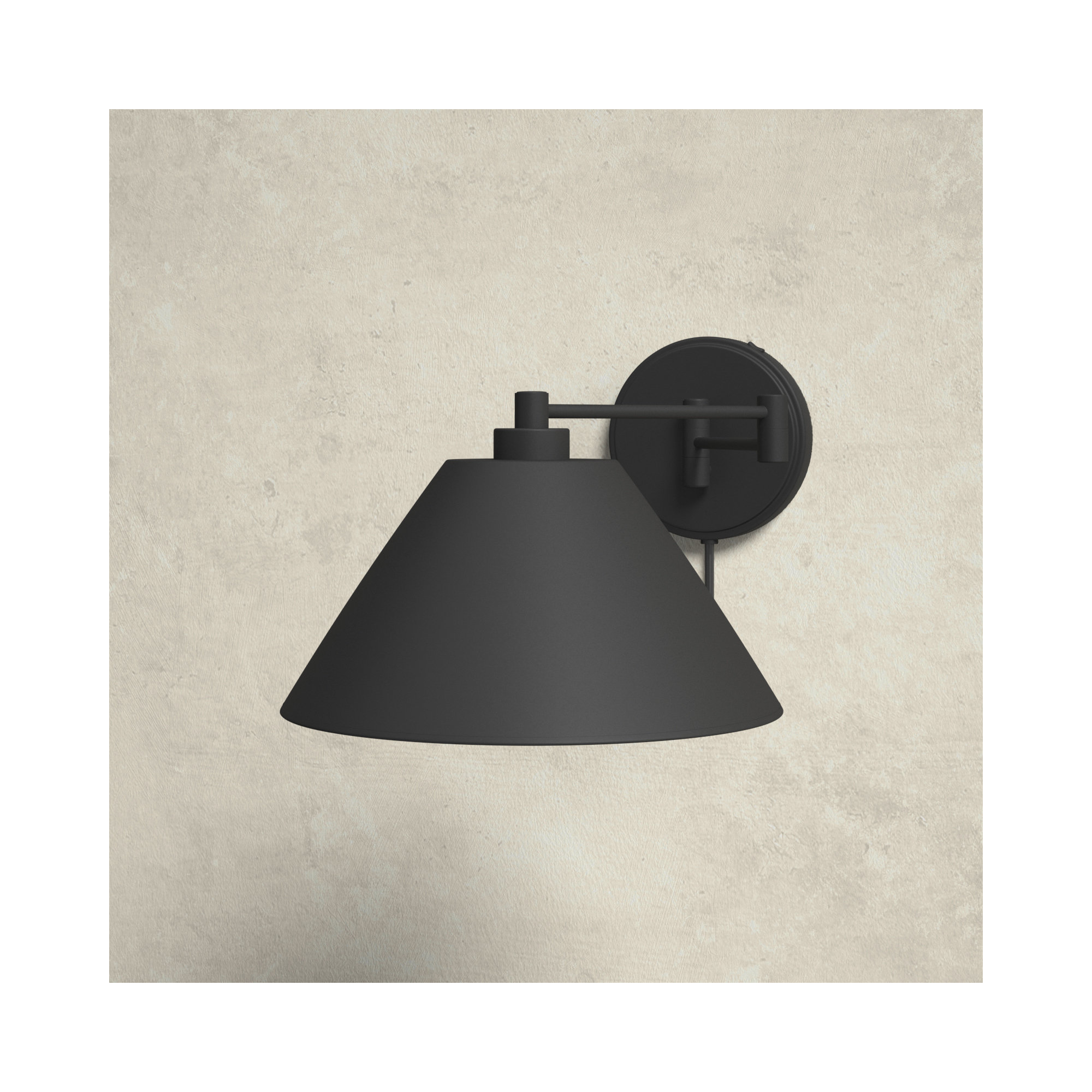 Schaller Single Light Dimmable Wall Sconces, Black, Black
