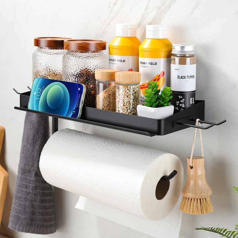 Support à épices mural avec plusieurs niveaux réglables; un support à épices à double usage conçu pour les armoires de cuisine, avec une conception brevetée noire, un support à épices mural, une étagère à épices pour l'organisation et le rangement de la cuisine