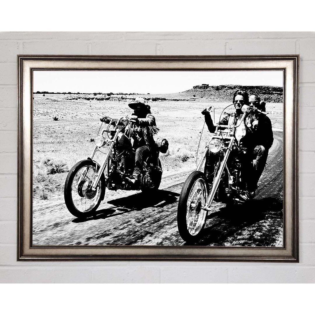 Easy Rider Motorrad fahren B N W - Drucken