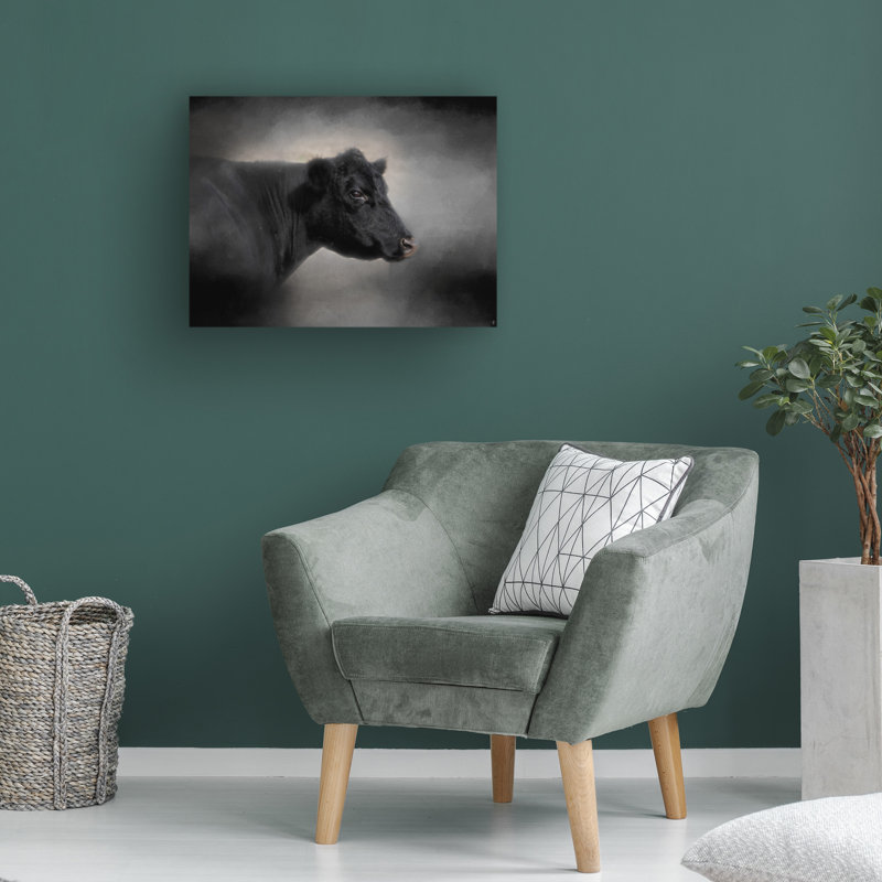 Art mural sur toile tendue - Art mural «Portrait of the Black Angus» par Jai Johnson pour décor de salon, de chambre à coucher ou de bureau - 35 x 47