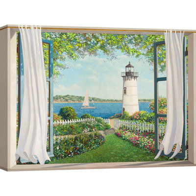 Window On The Lighthouse by Andrea Del Missier - Wrapped Canvas Painting