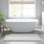 Tapis de bain réversible 100% coton 24 x 60 po 3000 g / m² gris - aspect et confort, lavable à la machine, antidérapant recommandé pour une expérience douillette, velours moyen 0,5 po, utilisation à long terme-1944660176