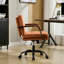 Chaise de bureau pivotante rembourrée en suède avec accoudoirs rembourrés-1767599818