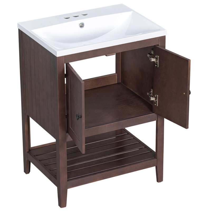 44 24'' Single Bathroom Vanity Base Only, Brown