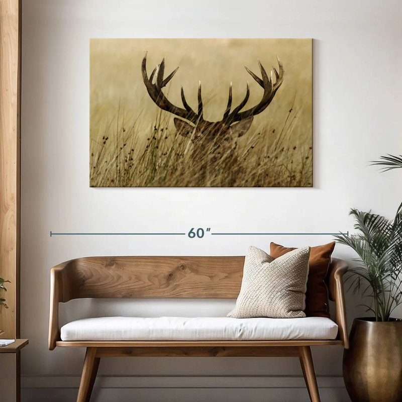 Cerf caché, H 30 po x l 45 po