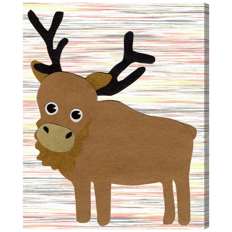 Art sur toile wapiti Duffy, H 28 po x l 24 po x P 1,5 po
