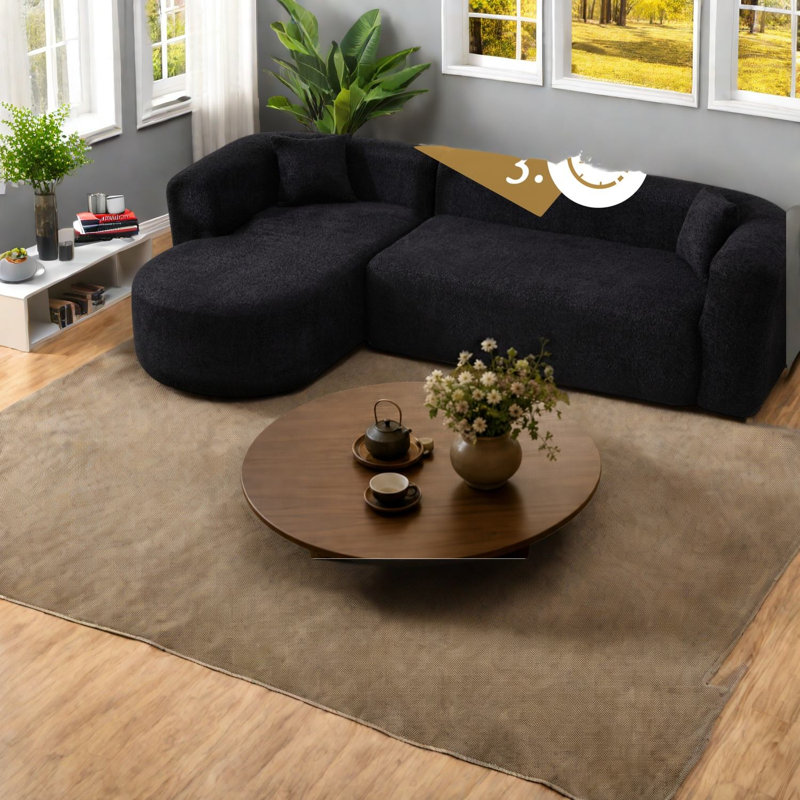 Compression Sectionals 109 Inch Chenille Modular Modern Couch for Home