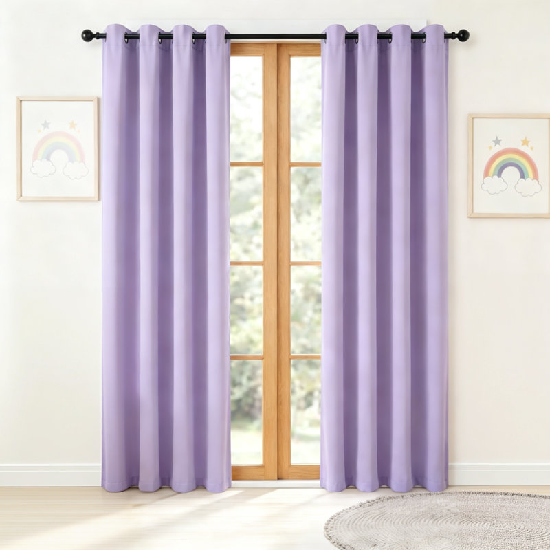 Rideaux occultants lilas de 84 pouces, 2 panneaux, isolant thermique, à œillets