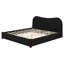 Lit plateforme tapissier à profil bas avec pieds en bois-623610219-623610214