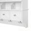 Armoire de rangement murale à miroir avec tablette ouverte et 3 tiroirs-1686424040