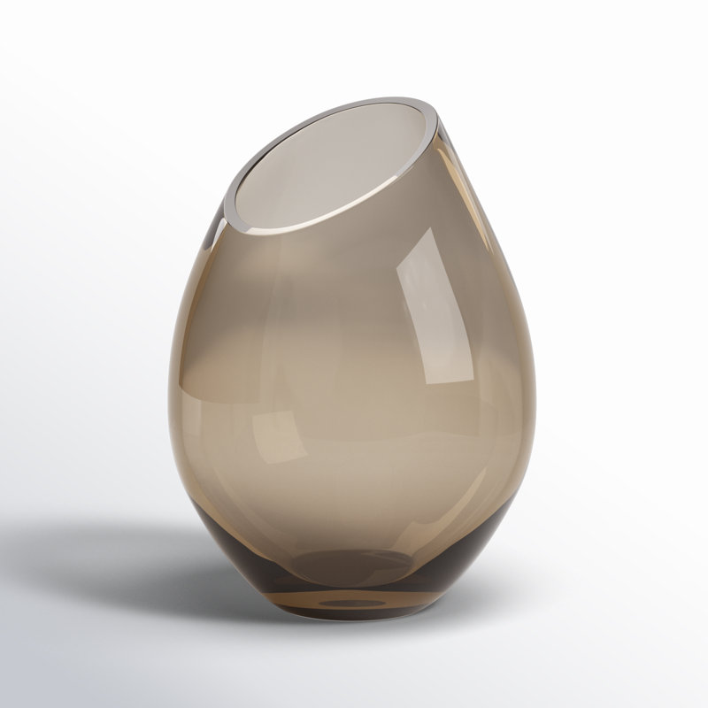 DROP Glass Table Vase, 9.45" H x 7.48" W x 7.48" D, Coffee