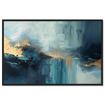 Imprimé sur toile bleu marine, veines de lustre bleu marine, art abstrait, 30 x 20