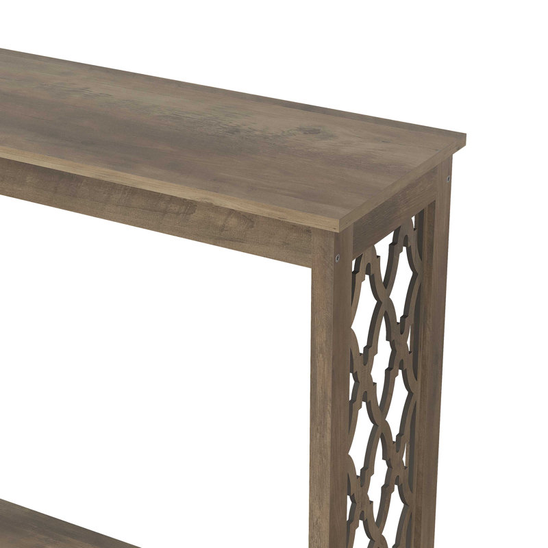 Chessani Transitional Console Table with shelf, Knotty Oak