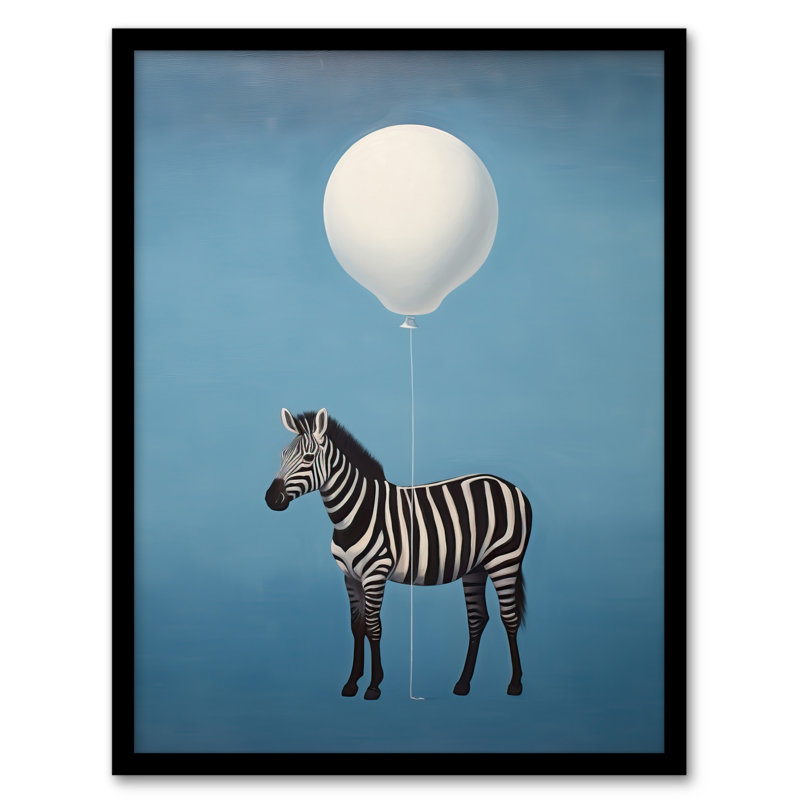 Zebra Party For One Animal Striped Fun - Single Picture Frame Print