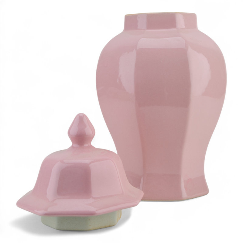 Pink Faceted Lidded Jar