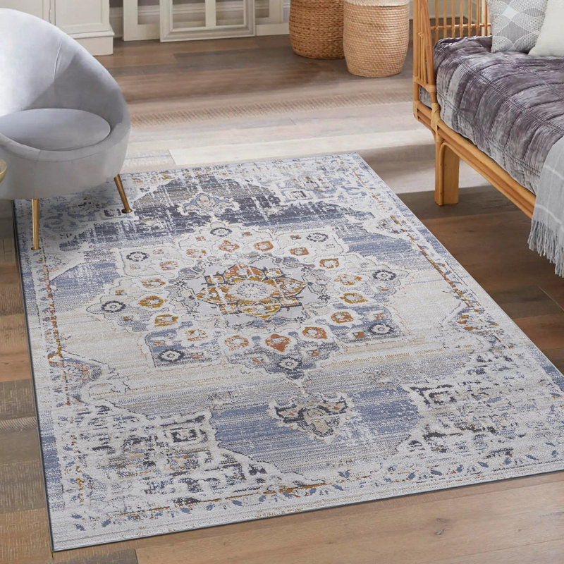 Oriental Indoor / Outdoor Rug, Rectangle 6'7" x 9'