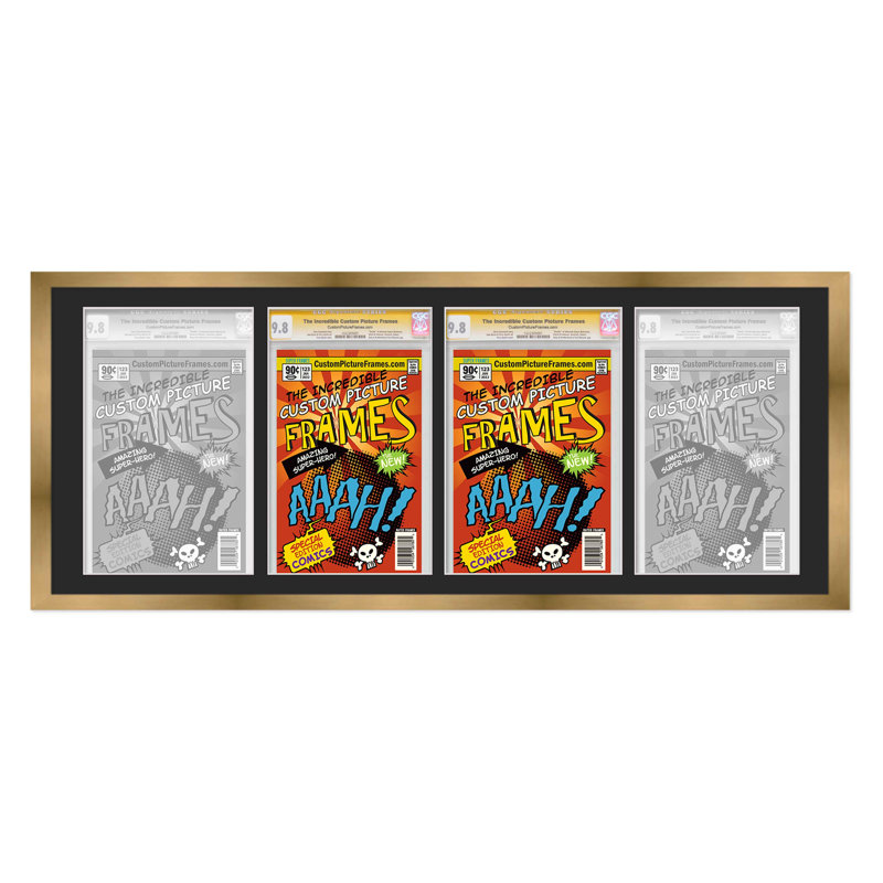 Afficher un collage de bandes dessinées, Argent / noir, 7,75 po x 10,5 po