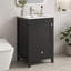 Meuble-lavabo avec lavabo, armoire de salle de bain avec porte à fermeture douce, support de rangement et tiroir-133039439