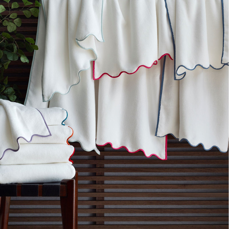 Antalya 2-pc Bath Towel Set, Ivory/Navy Blue, 2 Pack - Bath Tower