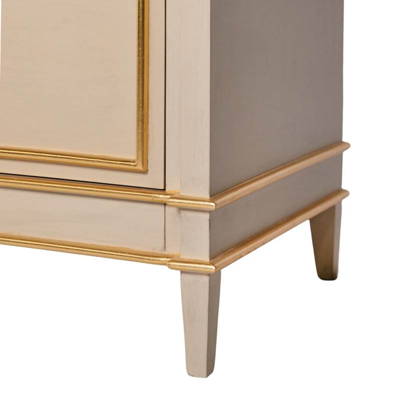 Izmir Solid Wood 2 - Door Accent Cabinet, Antique Gray