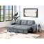 Canapé modulaire en polyfibre noir et gris à 4 places avec rangement et méridienne en L