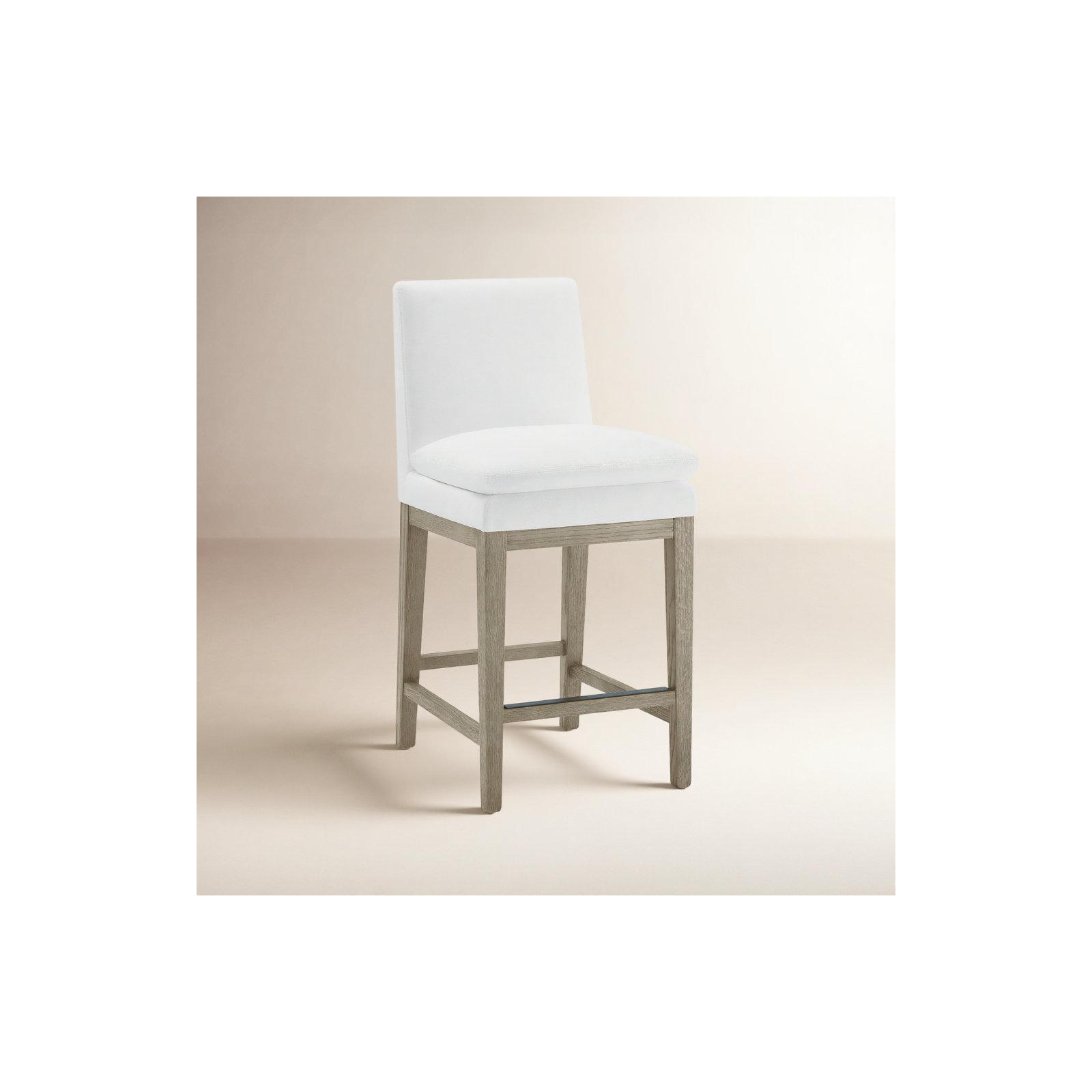 Bethea Upholstered Counter Stool, Prestige Pearl Tweed, Graywash