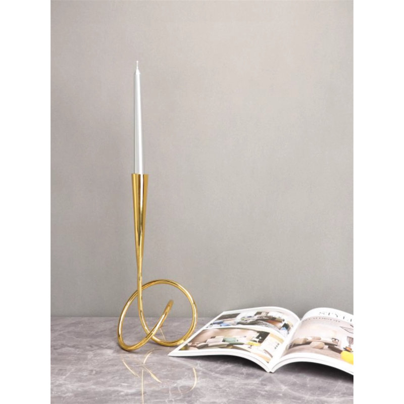 Metal Tabletop Candlestick, 16.54" H x 6.69" W x 5.51" D