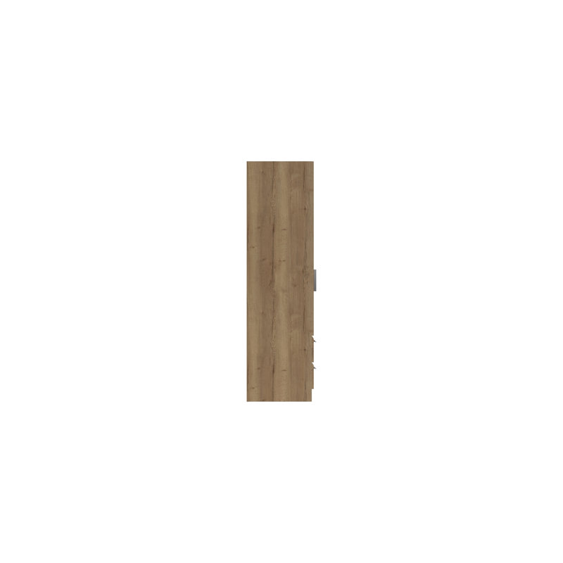 Harvey-Lee 2 Door Manufactured Wood Wardrobe, Natural Rustic Oak