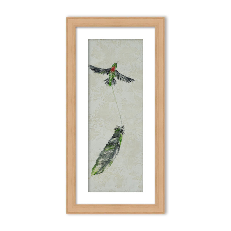 Nature Inspired "Vivid Flutter" Canvas Wall Art By , 16" H x 8" W, Framed Matted Print, Gold