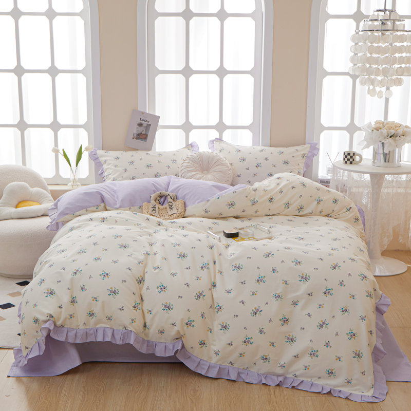 Microfiber Floral Print Comforter Set