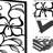 Three Piece Wall Decor With Floral Hollow Out Abstract Design, Black Rectangular Metal Frame, Crafted, 3D Visual Effect Cutting, 0.08 Inch Thickness, Pre - Fitted Holes For Easy Hanging, Ideal Home