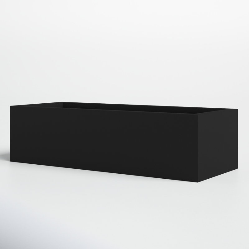 Connoisseur Fiberglass Planter Box, Black, 4" H x 6" W x 20" D