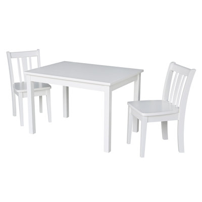 Rozanne Kids 3 Piece Solid Wood Play Or Activity Table and Chair Set