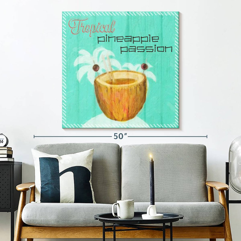 Yarlin Blue Pineapple Passion, 33" H x 33" W
